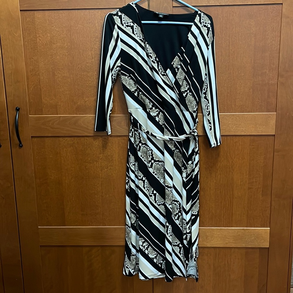 INC snake skin, black and white multi patterned dress; worn two times !